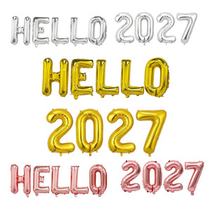Königlich Elegantes Ballon-Set <span class=keywords><strong>HELLO</strong></span> 2027 Aluminiumfolie Buchstabenballons Silvester-Party Dekorative Festballons - Product Image 1