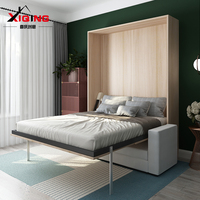 Illusion Murphy Cadre de lit escamotable moderne en acier avec mur Accessoire vertical rabattable Style canapé confortable