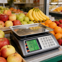 Balance numérique populaire pour fruits, 30 kg, précision 1g, double affichage, clavier en acier inoxydable, balance électronique de pesage et de prix pour supermarché