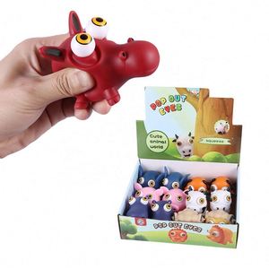 Newest Squeeze Eyes Pop Animal <b>Fidget</b> Stress Relief Toys Popping <b>Keychain</b> Party Favors Boys Girls PU Custom Color Custom Logo - Product Image 1