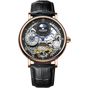 Benutzer definierte Logo Relojes KIMSDUN Uhr zweite Zeitzone Tourbillon Mechanische Uhr für Mann automatische Selbst wickler Armbanduhr