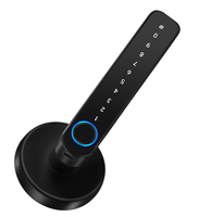 Serrure de porte électrique biométrique TTlock Tuya avec cylindre à clé C pour portes en bois avec poignée de porte Cloud Wi-Fi