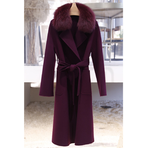 Cappotto Max Mara in Lana e Cashmere a Doppio Strato con Pelliccia di Volpe, Lungo <span class=keywords><strong>Trench</strong></span> da <span class=keywords><strong>Donna</strong></span>, Nuovo Stile all'Ingrosso - Product Image 5