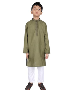 Ensemble Kurta en Rayonne Ethnique Infroissable à Séchage Rapide Longueur Genou pour Garçons – Vêtement Traditionnel Indien Festif pour Événements Culturels - Product Image 4