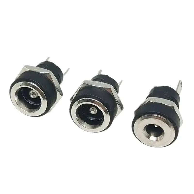 5.5x2.1mm 5.5x2.5mm 3.5x1.3mm DC Power Supply Feminino Jack Conector DC-022B DC Soquete 2 Terminais de Pernas