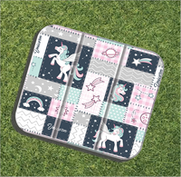 Tapis anti-fatigue pliable en PVC, pratique et au style personnel, motifs géométriques triangles et rayures, minimaliste, pour l'extérieur et les loisirs