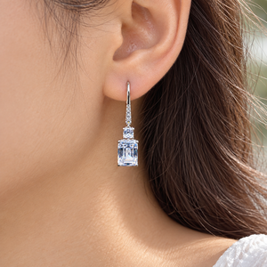 Orecchini Pendenti a Pagoda con Taglio Quadrato Scintillante per Donne, Design Elegante e di Nicchia, Gioielli alla Moda - Product Image 2