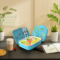 Boîtes à lunch de haute qualité en plastique, mignonnes, avec impression personnalisée, Omie, 5 compartiments, étanches, compatibles micro-ondes, certifiées LFGB, 1-3L