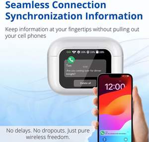 <span class=keywords><strong>Airtouch</strong></span> 40 Hi-Fi Sound Wireless Earbuds pour Bluetooth 5.4 Ultra-Wide LED Touchscreen Case ANC Noise Cancelling Low - Product Image 6