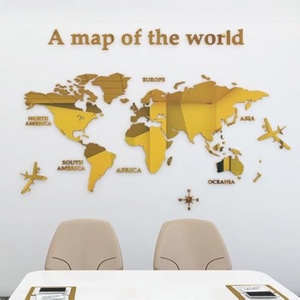 Stickers muraux 3D en acrylique personnalisés, carte du monde moderne, vente chaude - Product Image 1