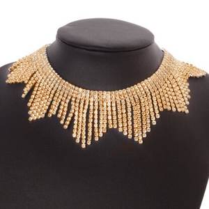 Collar <span class=keywords><strong>de</strong></span> Moda con Borla <span class=keywords><strong>de</strong></span> Diamantes Brillantes, Gargantilla Impermeable <span class=keywords><strong>de</strong></span> Cristal y Estrás, Chapado en Oro y Plata, Collares <span class=keywords><strong>de</strong></span> Acero Inoxidable - Product Image 5