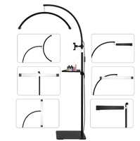 Lampe LED demi-lune professionnelle 24 pouces 40W-luminosité réglable CRI>90 2800LM avec support pour extension de cils beauté des ongles