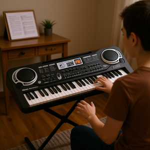 Orgue numérique à 61 touches CJYZ241547401AZ, clavier de piano électrique pour enfants et adultes avec microphone, alimenté par piles, en plastique - Product Image 2