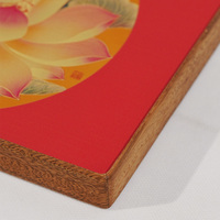 Escultura Rectangular de Loto en Madera Maciza y Latón Guge Yuanzuo, Decoración de Mesa de Estilo Chino, Ecológica, Regalo para el Hogar