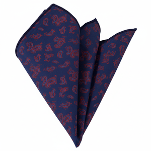 Pochette de costume Paisley rouge marine - Product Image 2