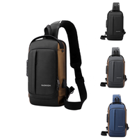 Sac Poitrine Homme de Qualité, Verrouillage par Code, Monobretelle, Sac à Dos Noir avec Port USB, Sac Bandoulière Antivol Moto
