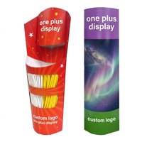 Présentoir Totem Pliable Portable en Carton Double Face en Carton Ondulé pour la Promotion de Produits en Supermarché