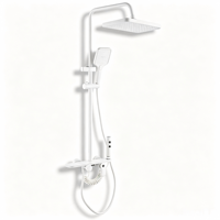 Ensemble de douche moderne blanc crème avec corps de valve en laiton massif, système de douche pluie multifonction pour la rénovation des salles de bain à domicile et à l'hôtel
