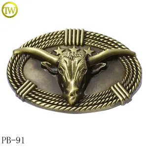 Hersteller Großhandel Custom Zink legierung Western Cowboy Logo Metall Gürtels chnalle für Männer Western
