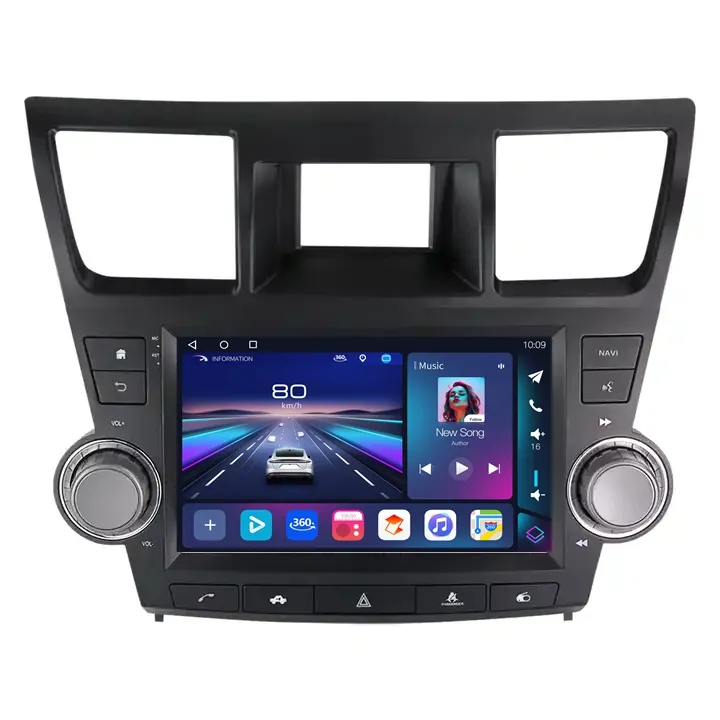 Android 12 2K QLED screen car navigation dvd player for Toyota highlander 2007-2013 BT5.1 DSP audio player