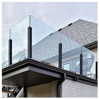 Rampe d'escalier pour balcon Clôture en verre Poteau de tube fendu Balustrade en acier inoxydable Main courante Rampe en verre sans cadre