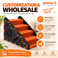 Escalier en feutre pour animaux de compagnie, 4 marches, pour chats et chiens, rampe d'intérieur durable, vente en gros d'usine, taille et couleur personnalisables OEM