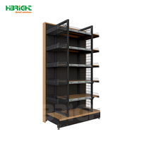 Étagère métallique polyvalente Highbright pour supermarché, gondole simple ou double paroi pour épicerie