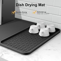 Tapis en silicone pour machine à café, table de bar, antidérapant, isolant thermique, grand plateau de drainage, tapis de séchage pour tasses à café
