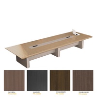 Table de conférence de luxe pour 10 à 20 personnes, table de salle de réunion de qualité commerciale avec prise de courant intégrée et hub de données USB