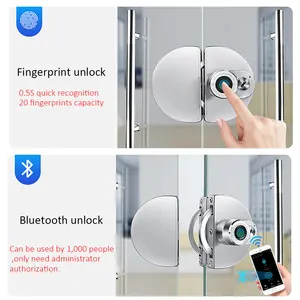 Cerradura de huella dactilar Bluetooth biométrica para puerta de cristal cerradura de puerta de Control remoto para electrónica de oficina