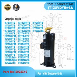 Compresseur scroll Daikin JT1GCVDKYR JT1GUVDK1YR@Z JT1GUVDYR@BA pour système de climatisation VRV VRF, pièces de rechange CVC - Product Image 2