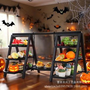 Expositor de cupcakes de Halloween de 3 pisos, decoraciones reutilizables para mesa de fiesta - Product Image 4