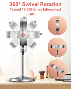 Miroir de maquillage éclairé 8 pouces, miroir grossissant double face rechargeable avec 3 couleurs, rotation 1x/10x, écran tactile, miroir de vanité - Product Image 5