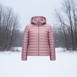 HDJ Women's <b>Quilted</b> Jacket Winter Windproof Zipper Closure Stand Collar Full Sleeve Regular Length Solid Color Polyester - Product Image 2