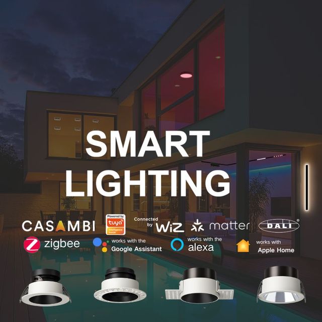 Modern Led Downlight IP65 Integrated 0-10v for Triac Dimmable Adjustable Angle Smart Home System Control Tunable