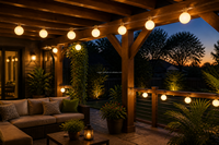 Ampoules LED étanches IP66, 6 SMD5050, blanc chaud, avec couvercle de 50mm, 20 pièces/chaîne, DC12V D40, pour éclairage paysager
