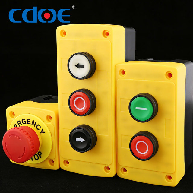 CDOE 10A Power Momentary Push Button Switch Waterproof Dust Proof 22mm Metal Plastic Emergency Stop Button With Box