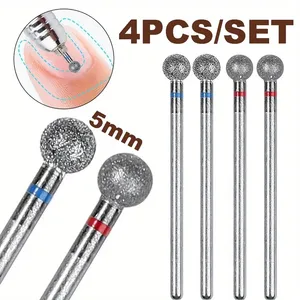 1PC/2/4PCS 5mm Small Round Head Nail <b>Drill</b> <b>Bits</b> Diamond Cuticle Clean Ball Head Nail <b>Bits</b> for Electric Cuticle Detail Rotary - Product Image 1