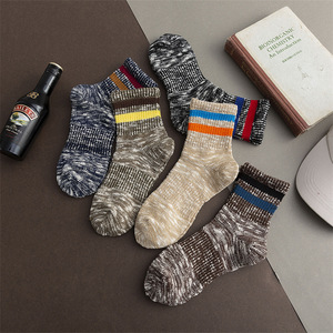 Women's Cotton Crew Socks With Stripes Thermo Mid Calf Casual Socks For Youth - Product Image 3