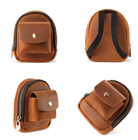 Dompet Kulit Asli Crazy Horse, Dompet Koin Retro, Kantong Uang Receh Retro, Dompet Koin Desain Retro, Dompet Mini Ransel