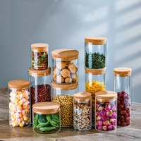 Ensemble de bocaux scellés en verre avec couvercle en bois et cuillère