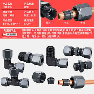 Conector de férula de acero al carbono Huihong, roscado macho de 6-28 mm para tubería de cobre, junta hidráulica y neumática industrial - Product Image 1