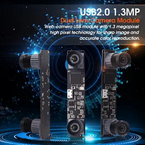ELP 3D ستيريو وحدة كاميرا بمنفذ Usb سائق حر 2560x960P 60fps لا تشويه المزدوج عدسة تزامن كاميرا ل روبوت الرؤية