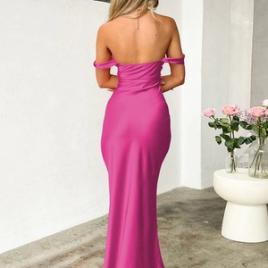 Robes de soirée en satin de haute qualité personnalisées pour fêtes, robes décontractées multicolores pour femmes, élégantes - Product Image 6