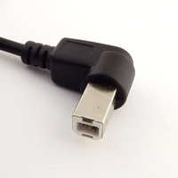 Échantillon gratuit Câble USB 2.0 B mâle B femelle à angle droit gauche/droite personnalisé 90 degrés Gaine en PVC Verrouillage à vis Tressé pour ordinateurs