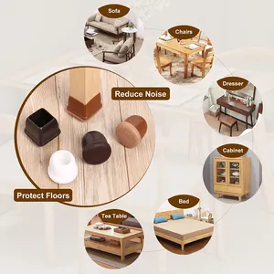 Round&square Chair Leg Furniture Pads Floor Protectors Non Slip Chair Leg Feet Socks Covers Furniture Protection Cover