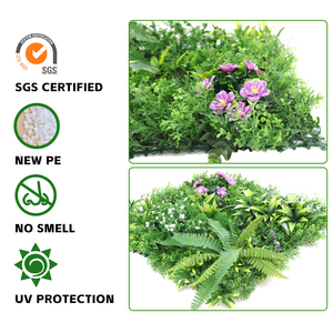 Panneaux muraux végétaux artificiels personnalisés, feuillage mixte varié, <span class=keywords><strong>haie</strong></span> artificielle fleurie pour l'aménagement extérieur, terrasses, jardins et projets d'aménagement paysager - Product Image 5