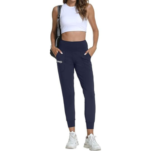 Mid-Rise Yoga Jogger Pants | Breathable Navy Workout Bottoms with Side Pockets | Custom Sportswear OEM/ODM Exporter - Product Image 6