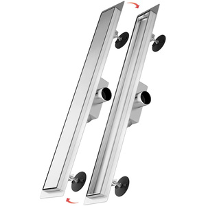 Dreno de Chuveiro de Saída Lateral de Alta Qualidade OEM em Aço Inoxidável Dreno de Chuveiro Invisível para Banheiro Dreno Retangular Longo - Product Image 2