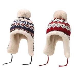 Automne et hiver nouveau Style ethnique tricoté Lei Feng chapeau petit visage et oreille Protection coton chapeau - Product Image 3